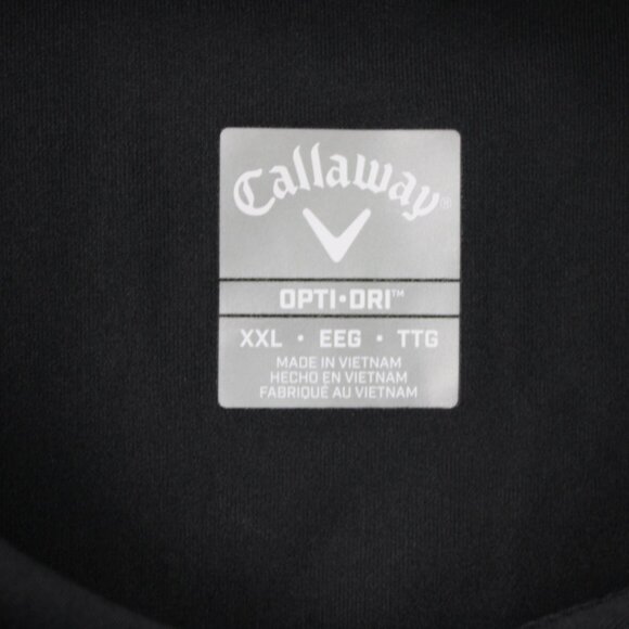 Callaway Opti-Dri Polo Shirt Mens 2XL XXL Black/Gray Golf Short Sleeve Pullover - Picture 7 of 12